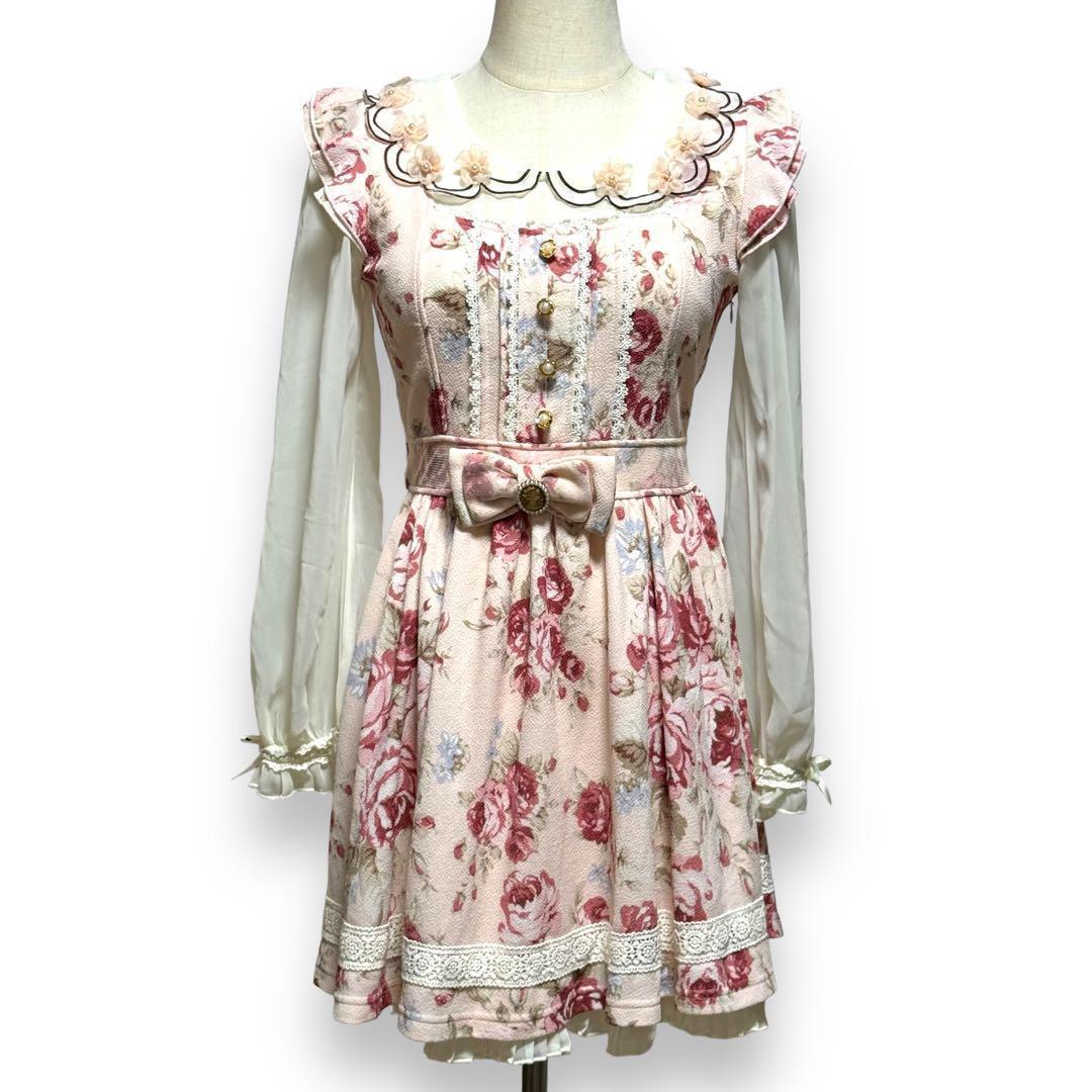 J-390 極美品 激レア！リズリサ エンジェル クラシックローズワンピース