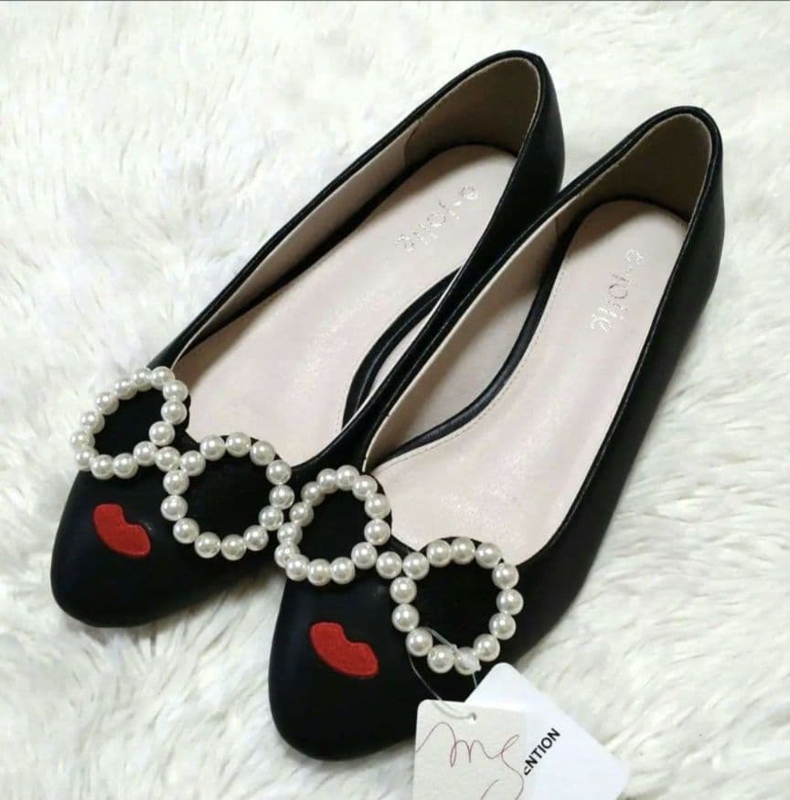 新品a-jolieアジョリー/37/パールサングラスフラットシューズ