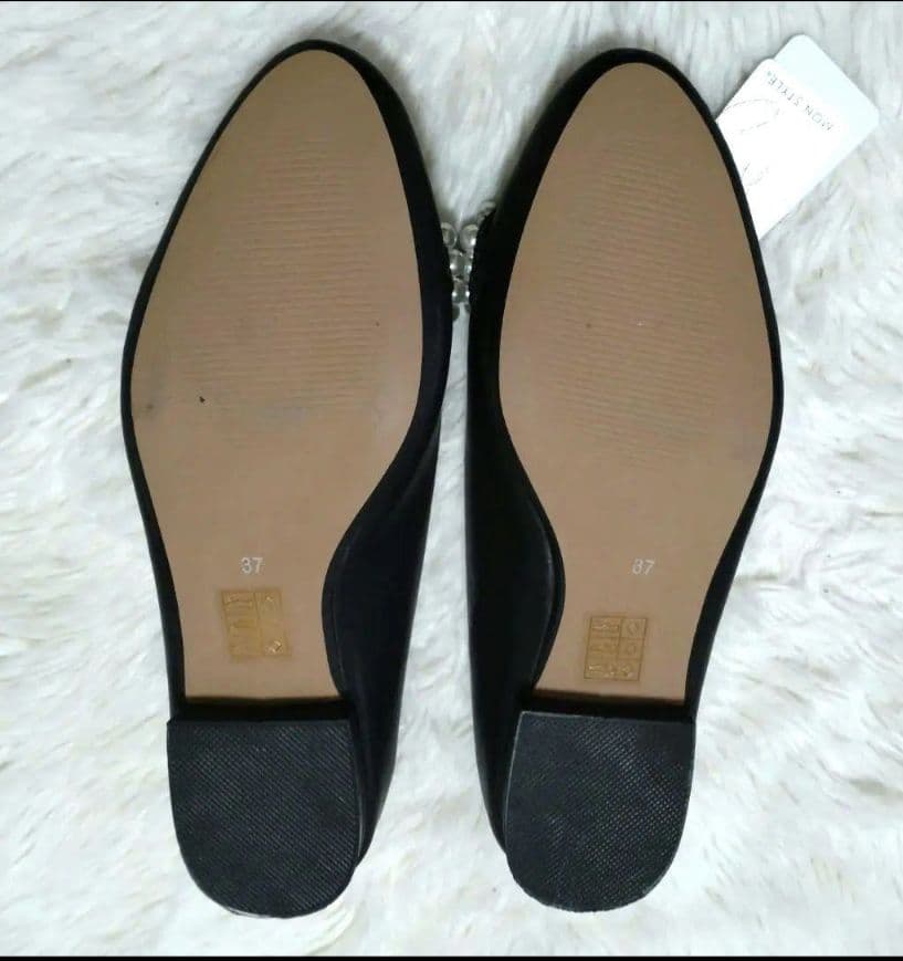 新品a-jolieアジョリー/37/パールサングラスフラットシューズ