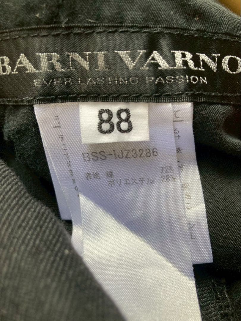 BARNI VARNO パンツ　ブラック　ワイド　太め　L