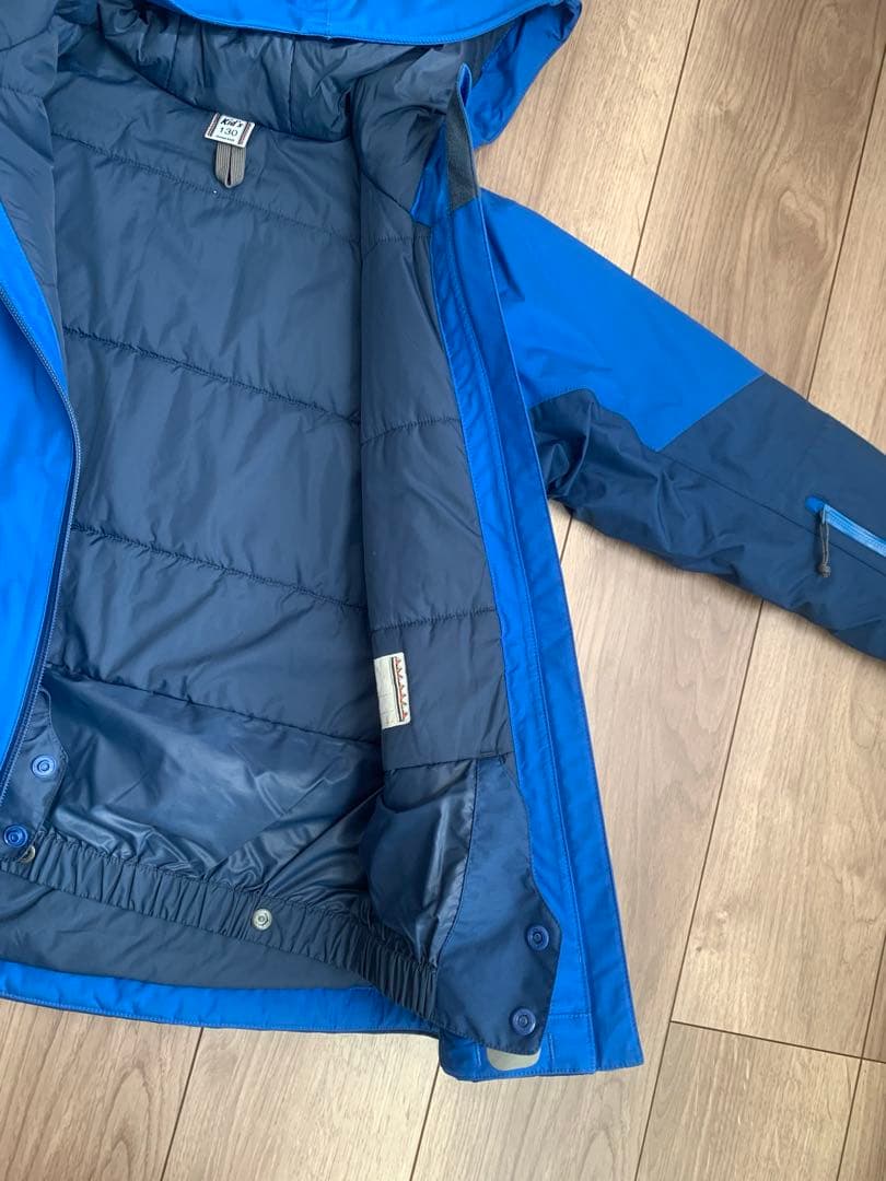 美品 モンベル 子供用 スキーウェア 130パウダーステップパーカー 記名なし