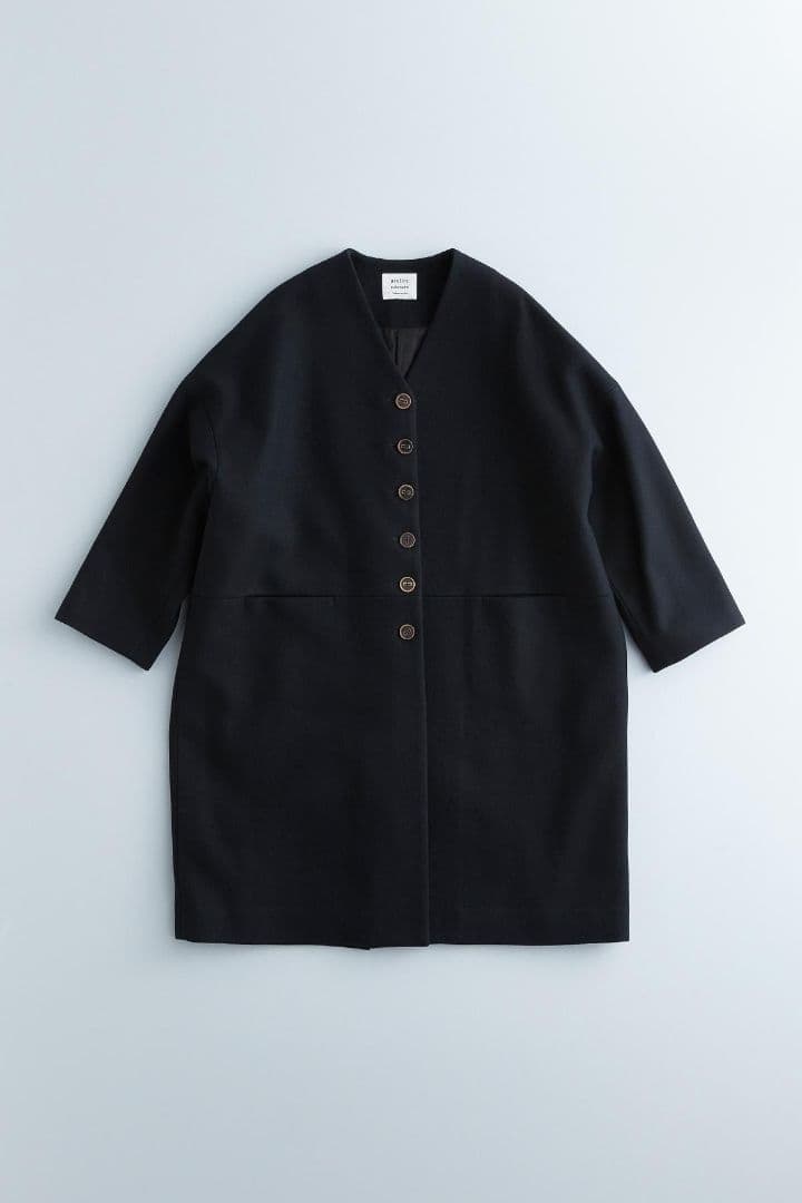 【美品】アトリエナルセ　メルトンウールコクーンコート　ブラック