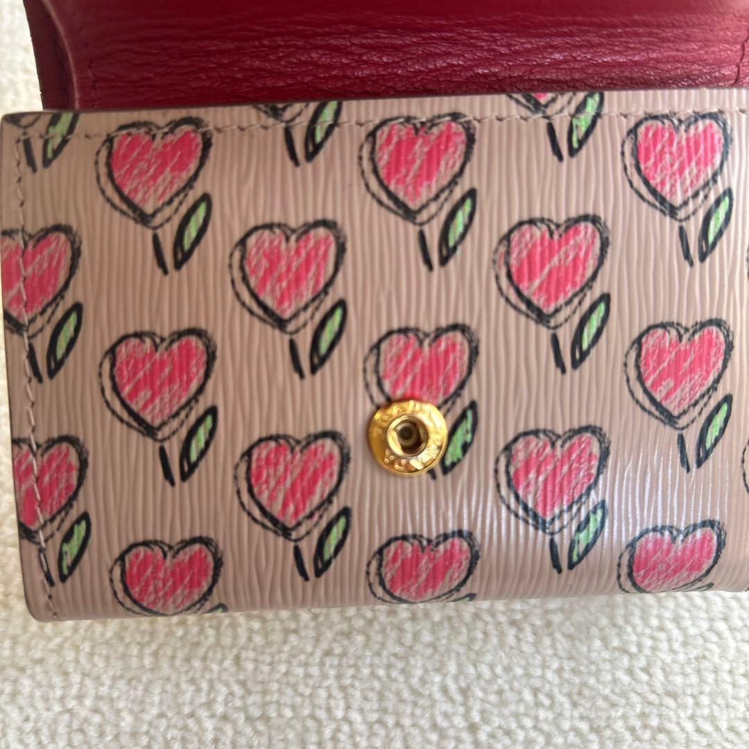 凛姫様　PRADA プラダ 三つ折り財布 ミニ財布　レザー　金ロゴ