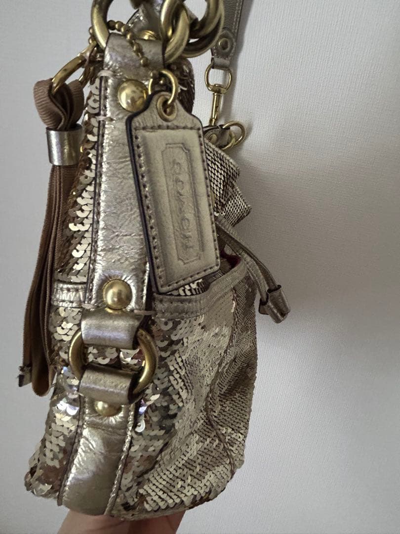 【美品】COACH コーチ スパンコール パーティーショルダーバッグ