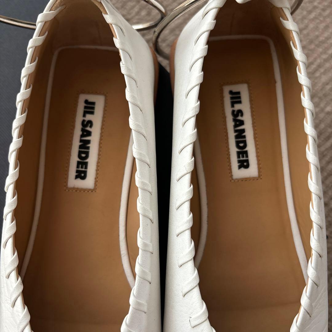 【特別価格】JIL SANDER ジルサンダー　ホワイト バレリーナ　シューズ