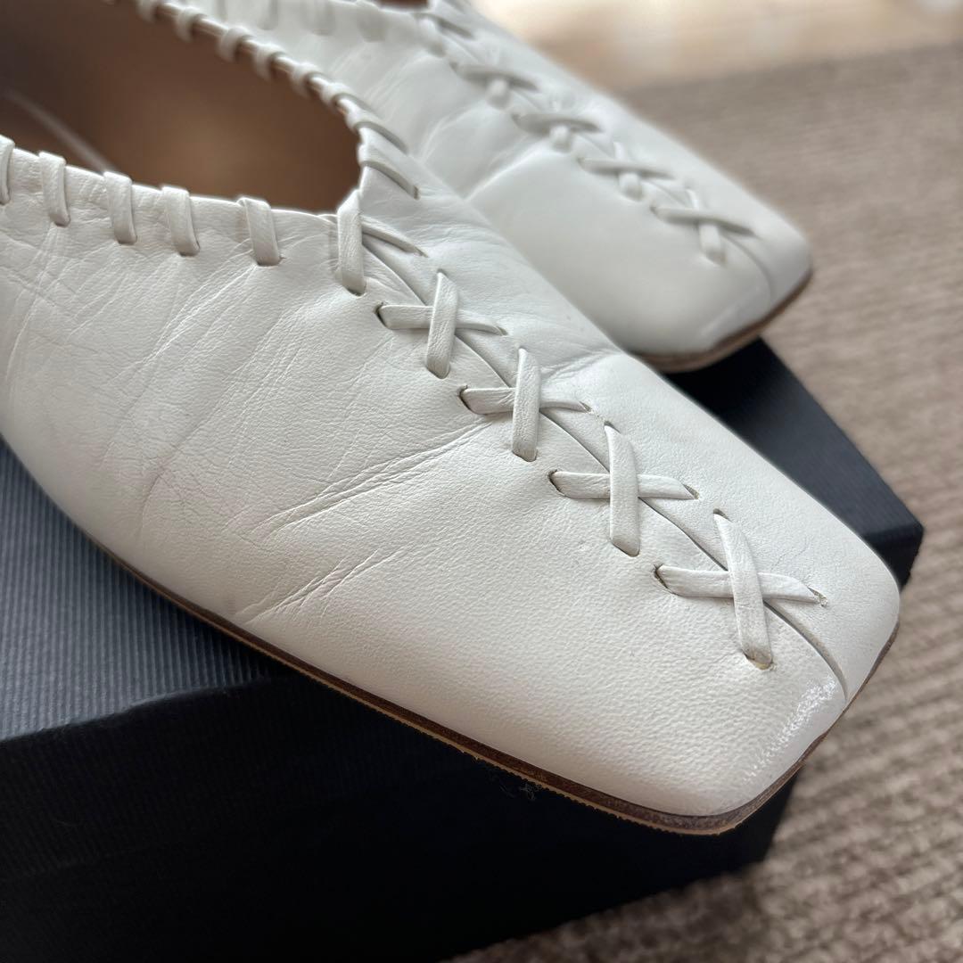 【特別価格】JIL SANDER ジルサンダー　ホワイト バレリーナ　シューズ