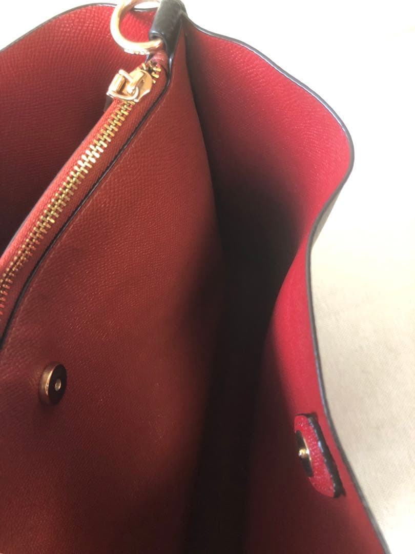 COACH ブラック レザー ショルダーモリーパケットバッグ　コーチ　バッグ