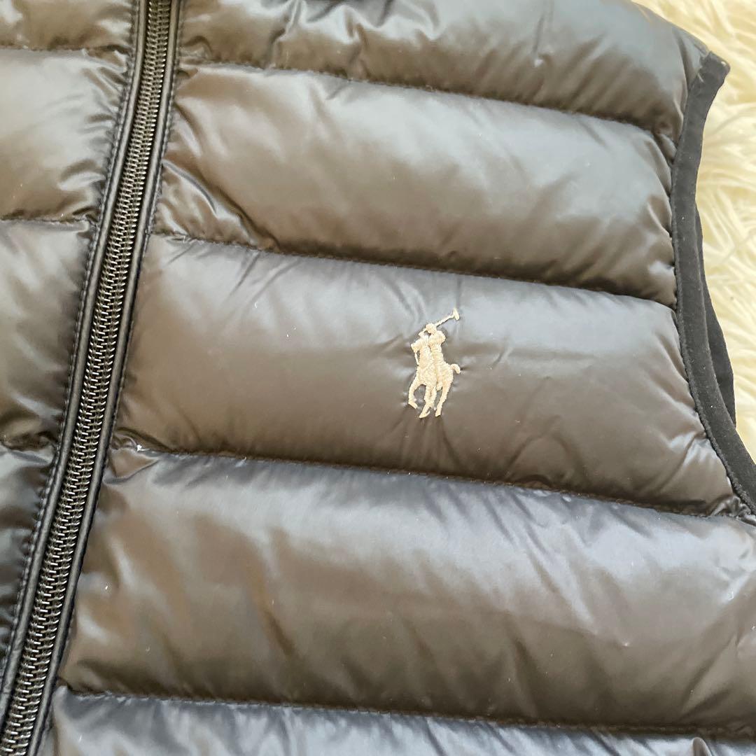 美品 ポロラルフローレン ブラック ポニー刺繍 ダウンベスト Sサイズ