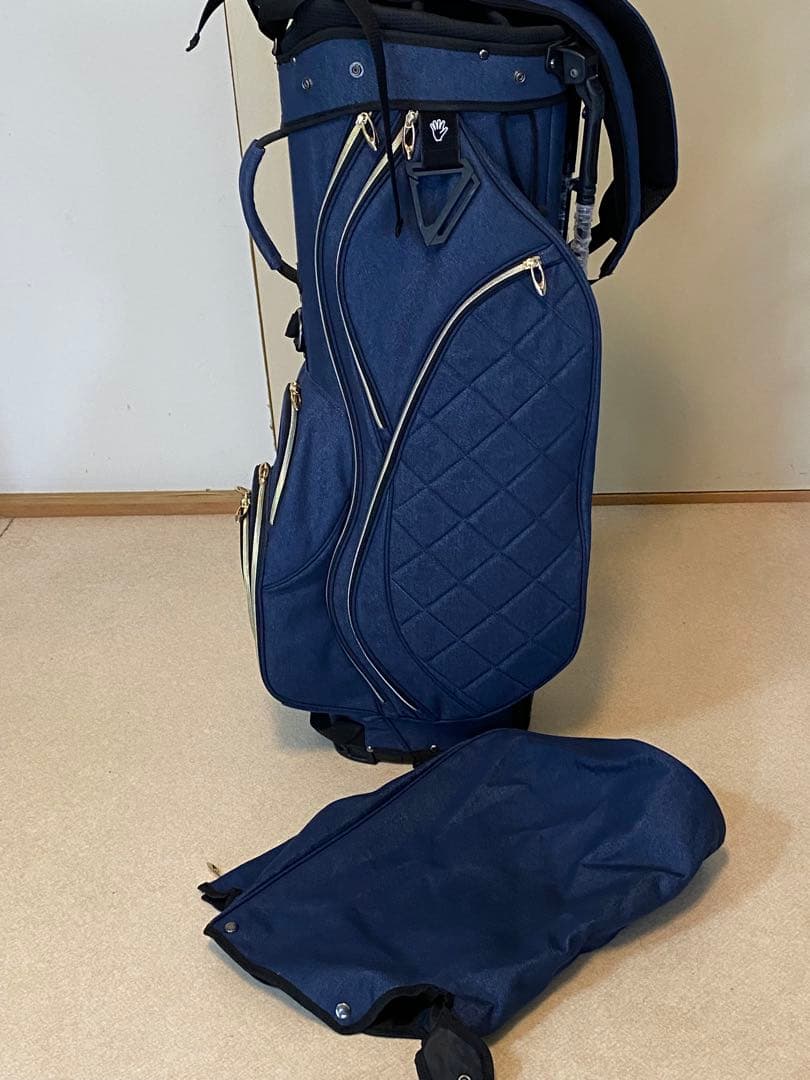 かわいい♡デニムタイプ ネイビー キルティング キャディーバッグ スタンド式