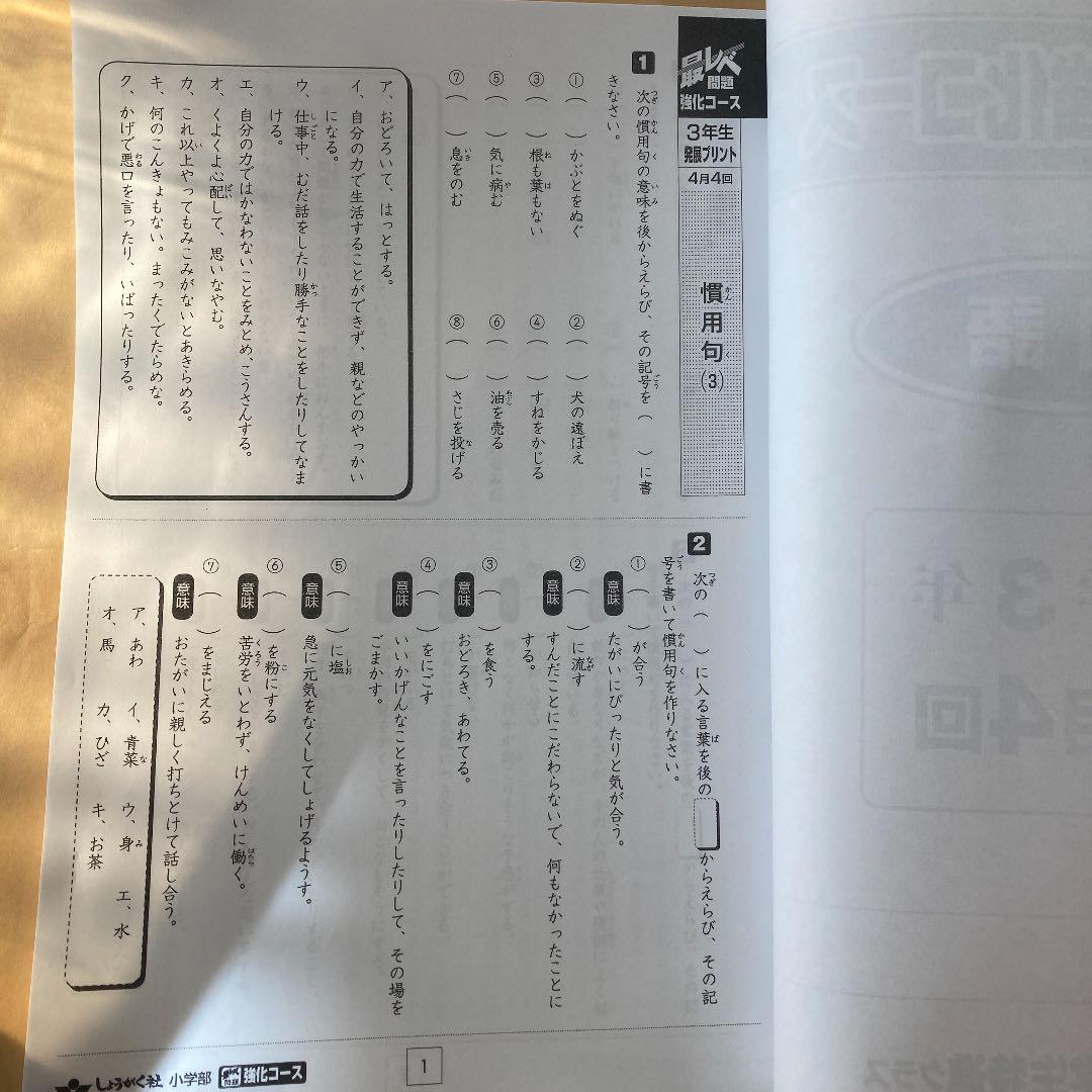 最レベ問題　強化コース発展プリント　3年