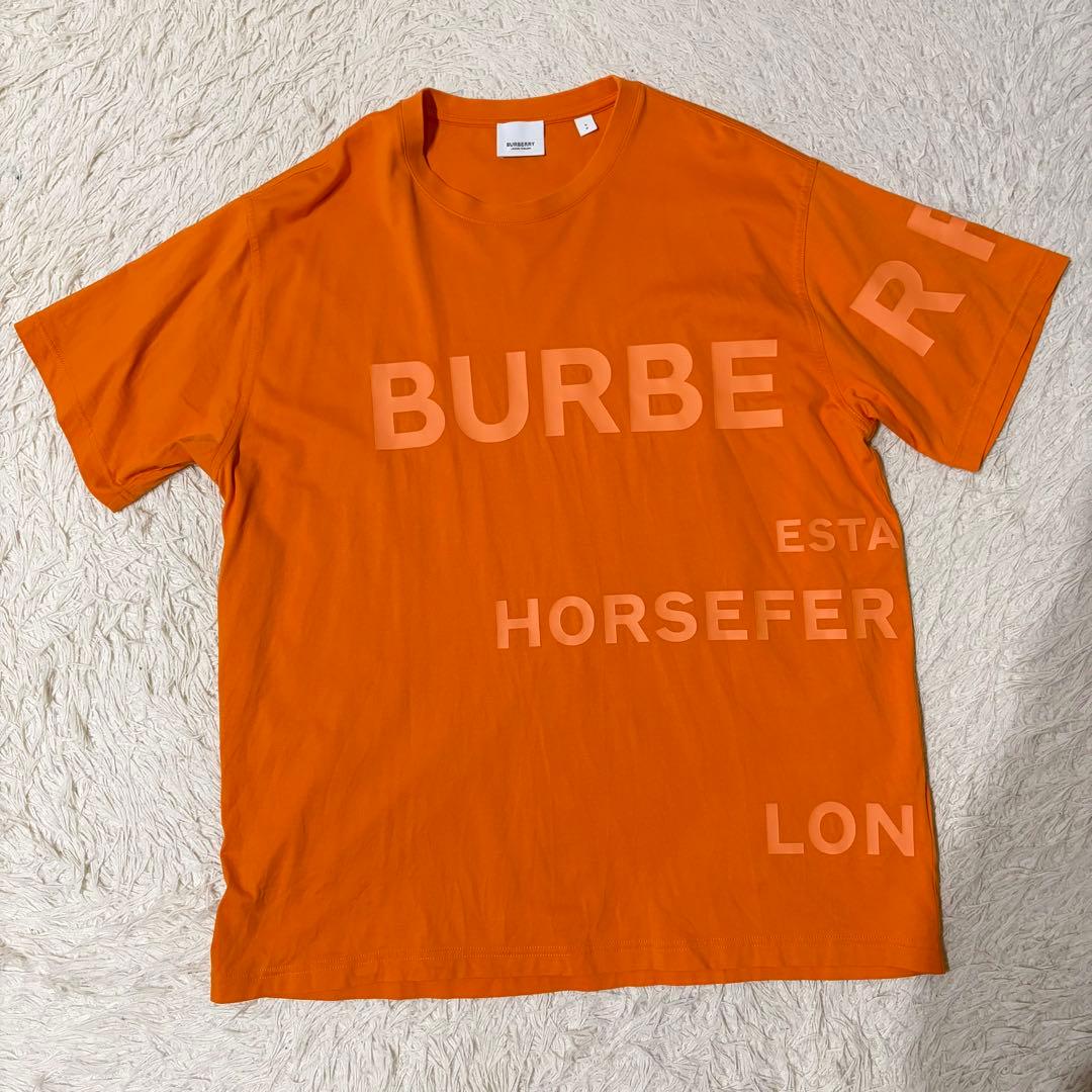 【美品】バーバリー ホースフェリー Tシャツ ロゴ入り 8040692 正規品