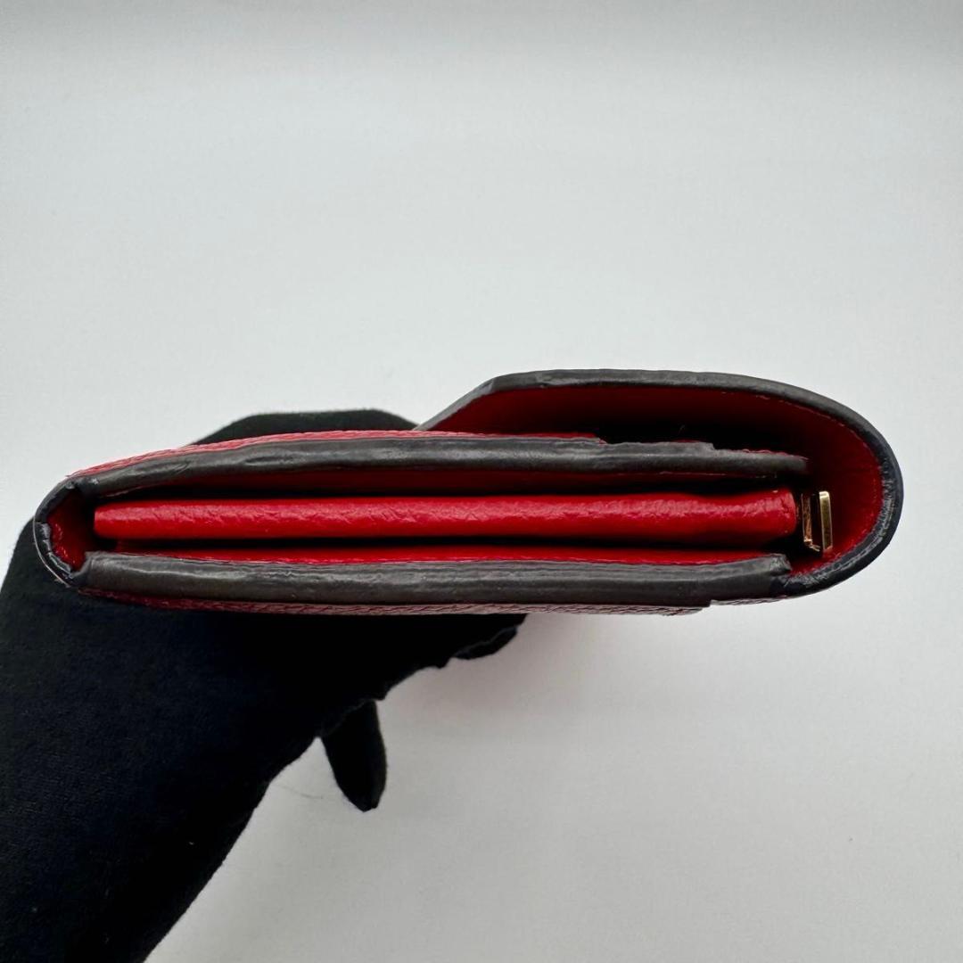 【美品】ルイヴィトン ポルトフォイユ・サラ モノグラム・アンプラント 長財布 赤