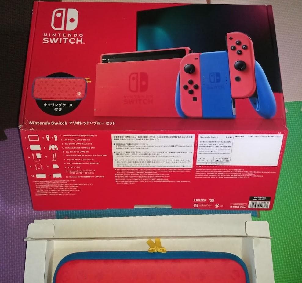 【美中古品】Nintendo Switch マリオレッド×ブルー セット