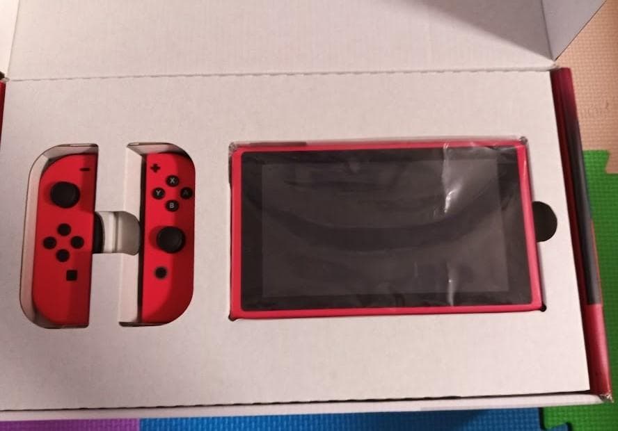 【美中古品】Nintendo Switch マリオレッド×ブルー セット