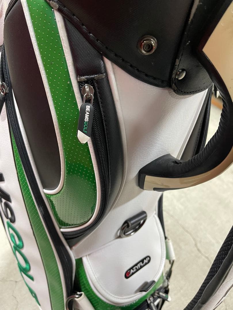 BEAMS GOLF キャディバッグ ホワイト/グリーン