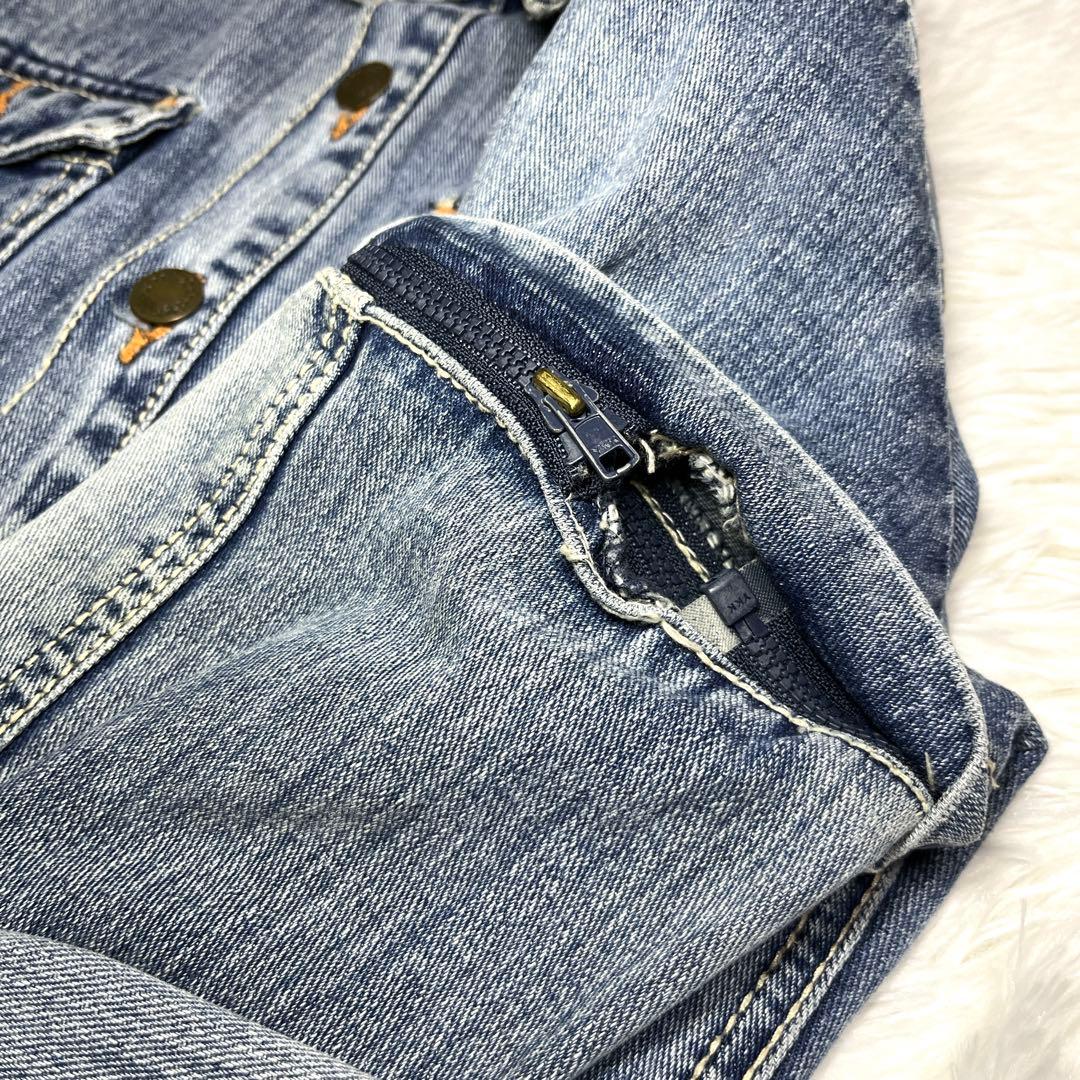 美品 AVIREX 2way デニム オールインワン ブルー つなぎ