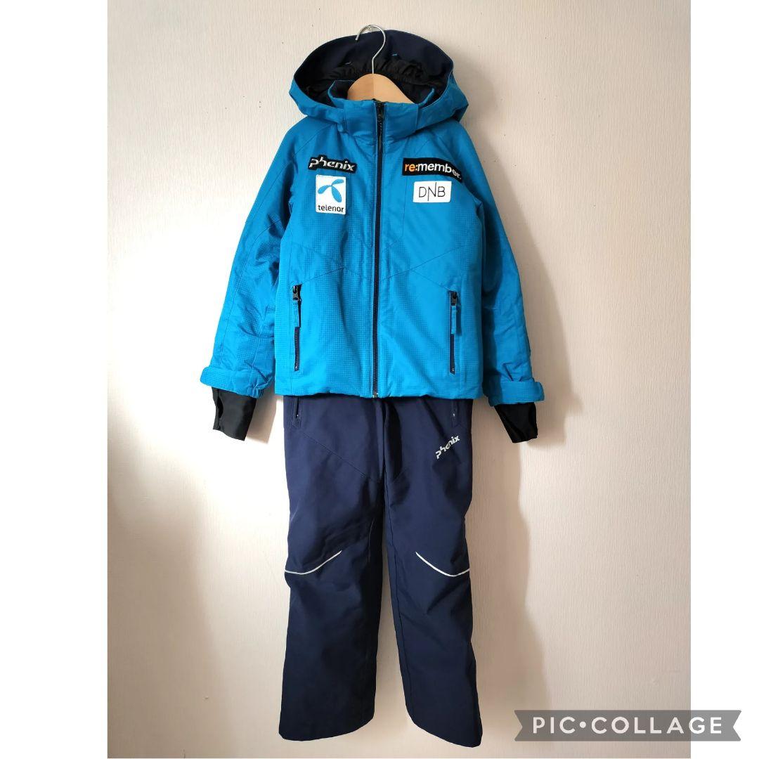 美品☆phenix アルペンモデル　スキーウェア ボーイズ130 青紺　上下