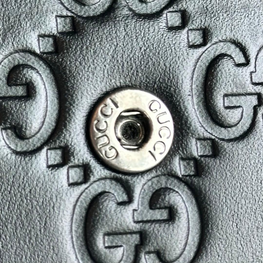 GUCCI GGシマ　レザーキーケース　黒