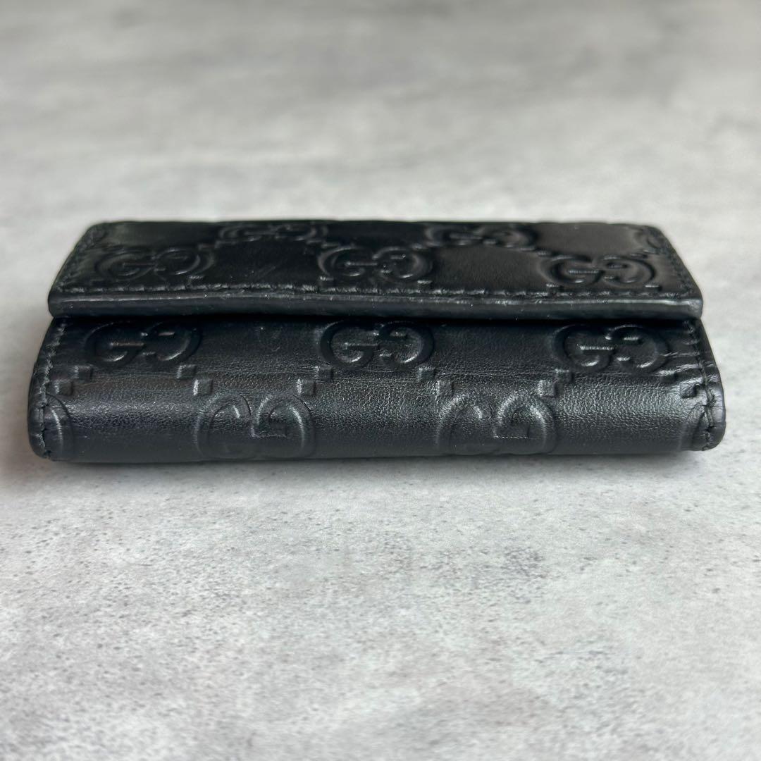 GUCCI GGシマ　レザーキーケース　黒