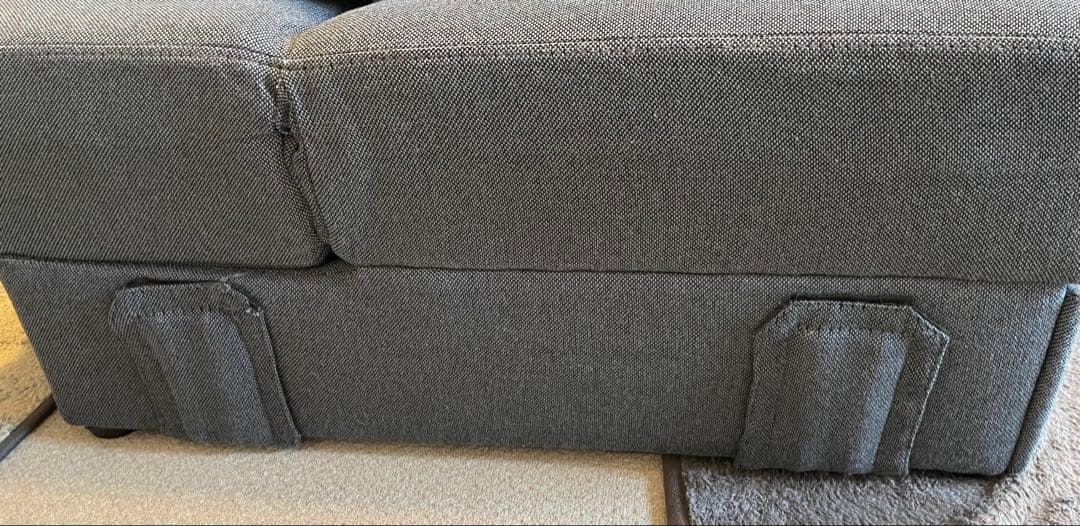 NITORI ソファベッド 収納・オットマン付き ダークブルー