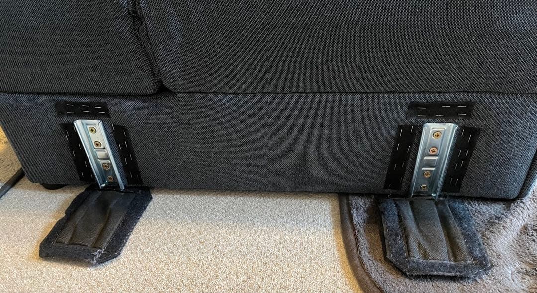 NITORI ソファベッド 収納・オットマン付き ダークブルー