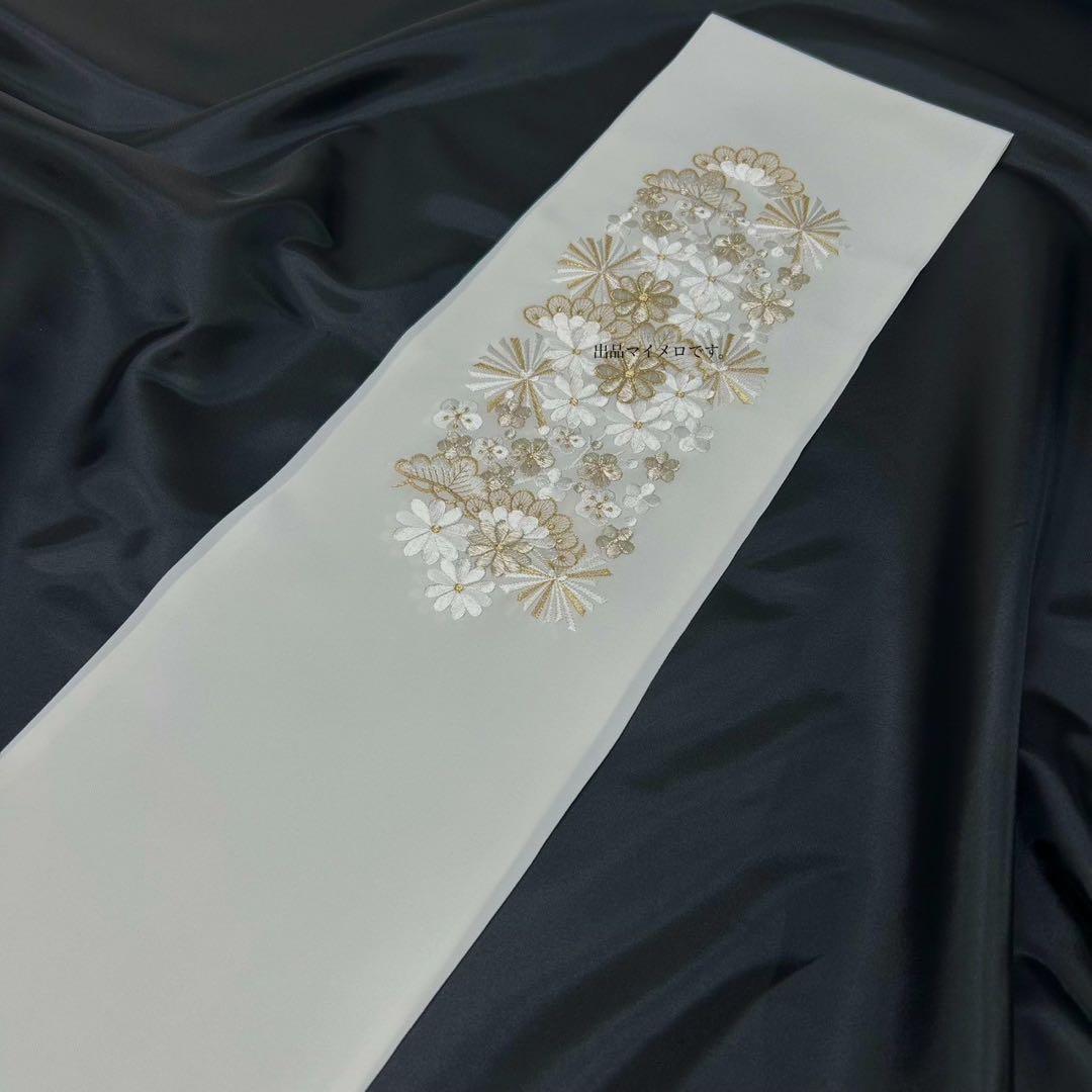 帯締め　重衿　半衿　ランクUP コーディ モノトーン　白　新品　振袖　0712⑪