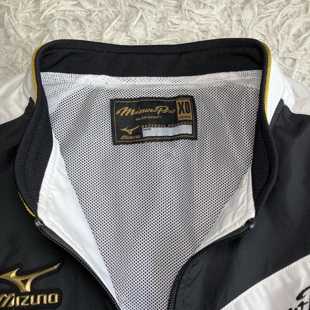 ◎極美品 ミズノプロ ハーフジップ トレーニングシャツ 防風 白黒 XO