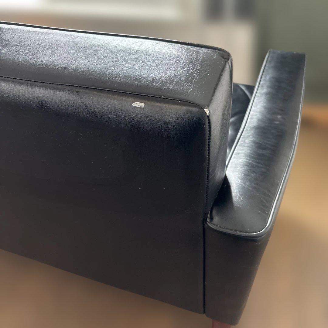 カモメ　カリモク60 ロビーチェア　黒　3シーター