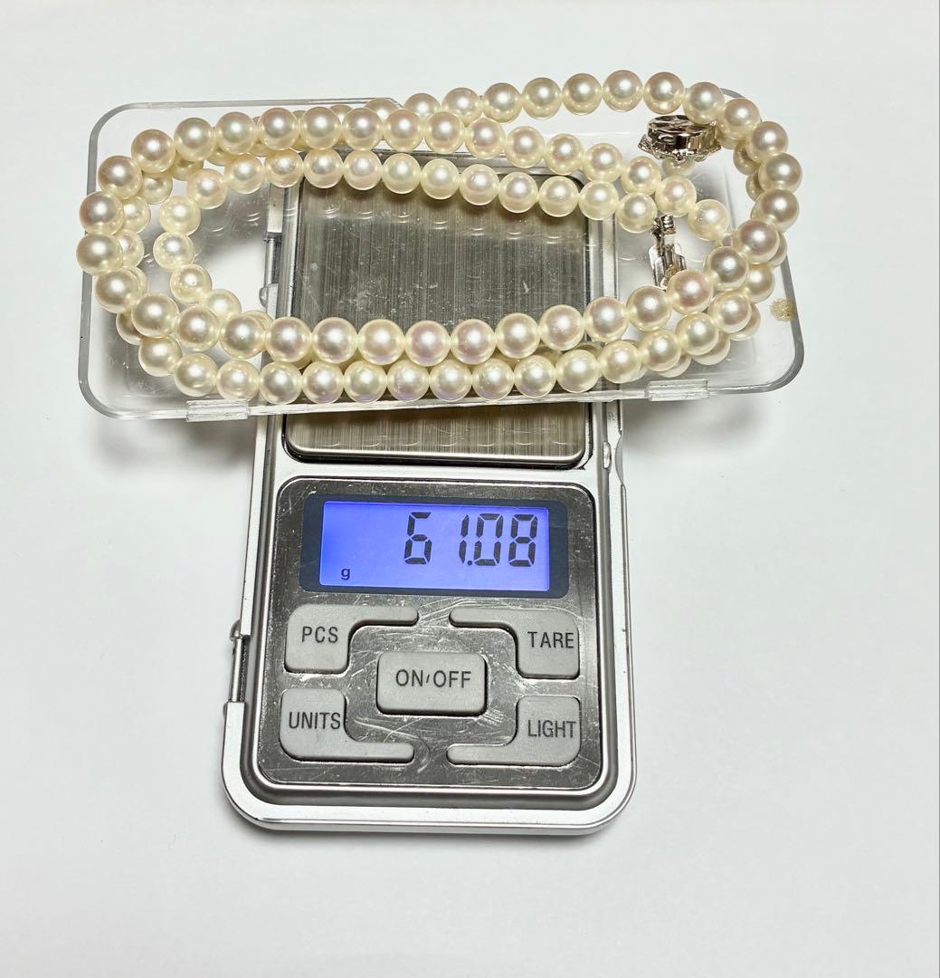 あこや真珠 ロングネックレス　パール　約7.0-7.3mm珠　ナチュラル　無調色