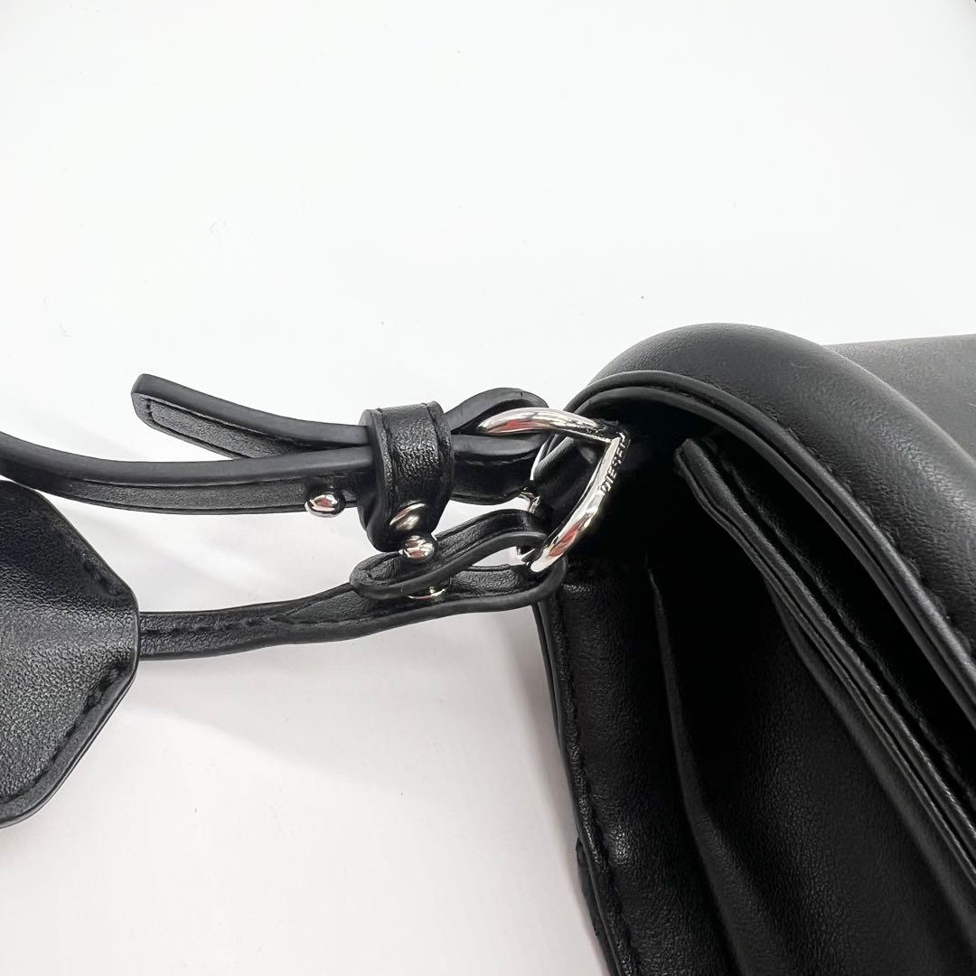 入手困難✨DIESEL　ショルダーバッグ　ハート　レザー　ブラック　Dロゴ　希少