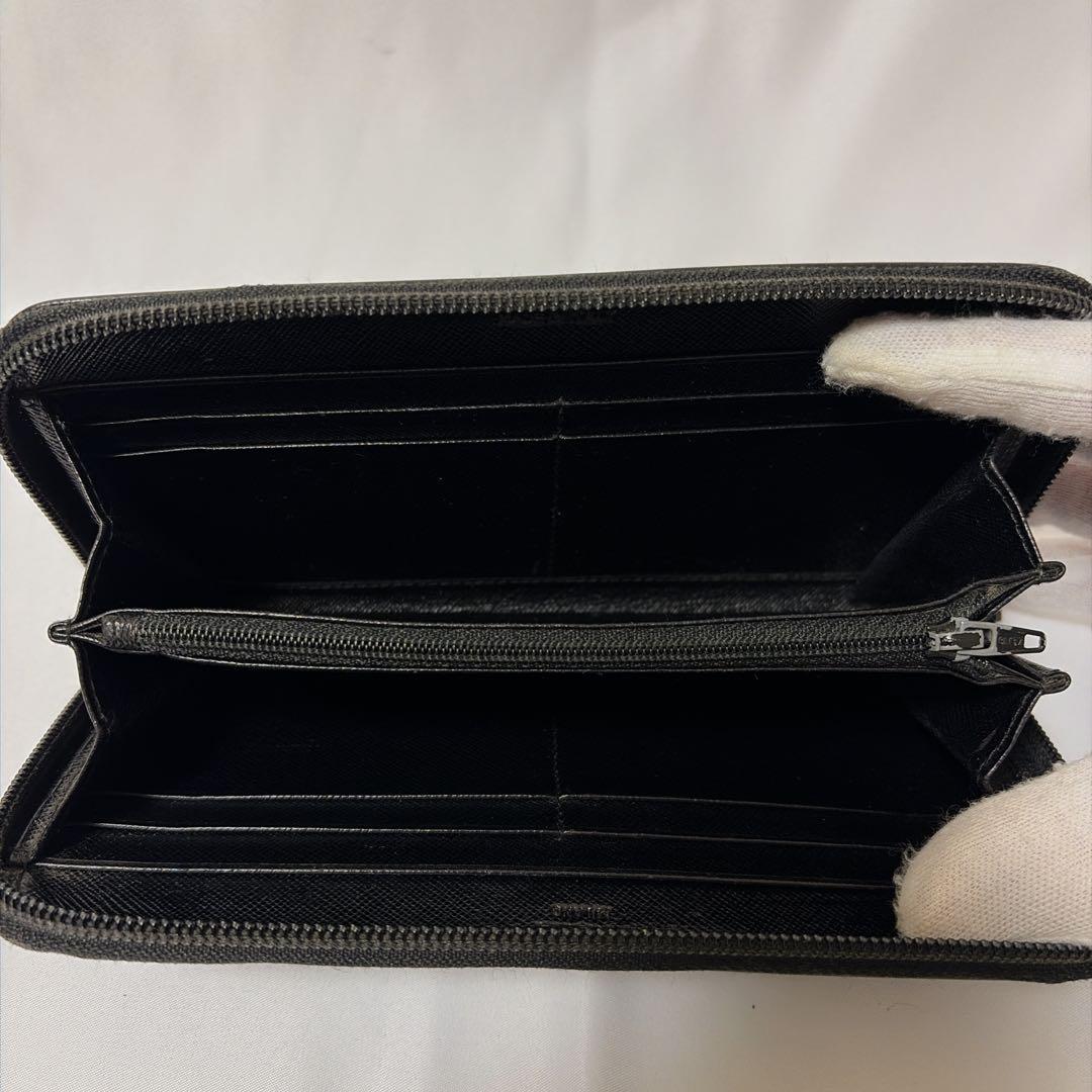【極美品】PRADA 長財布 三角ロゴ サフィアーノレザー ブラック