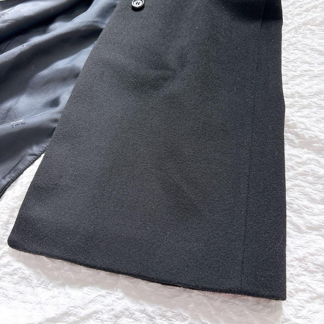 極美品✨バーバリーロンドン　カシミヤ混　スタンドカラーロングコート　ブラック