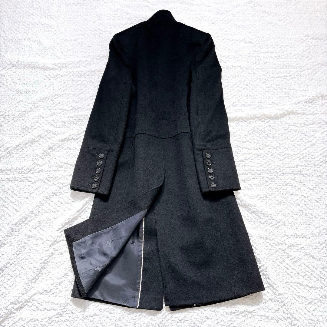 極美品✨バーバリーロンドン　カシミヤ混　スタンドカラーロングコート　ブラック