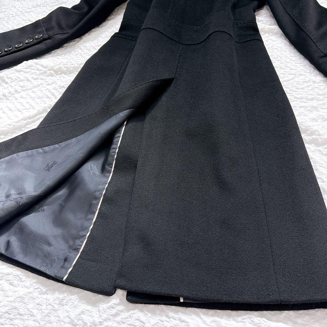 極美品✨バーバリーロンドン　カシミヤ混　スタンドカラーロングコート　ブラック