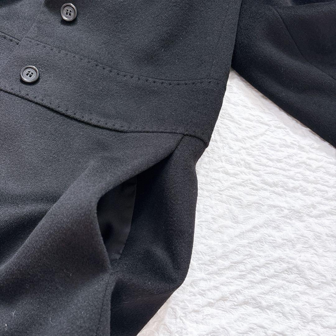 極美品✨バーバリーロンドン　カシミヤ混　スタンドカラーロングコート　ブラック