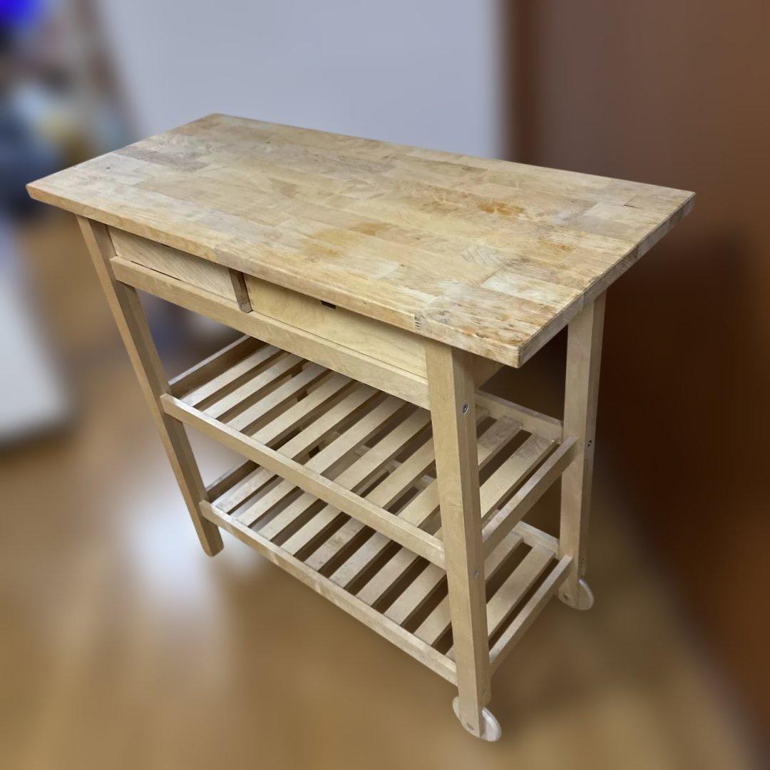 ニ*リ様 IKEA FÖRHÖJA キッチンワゴン 木目調