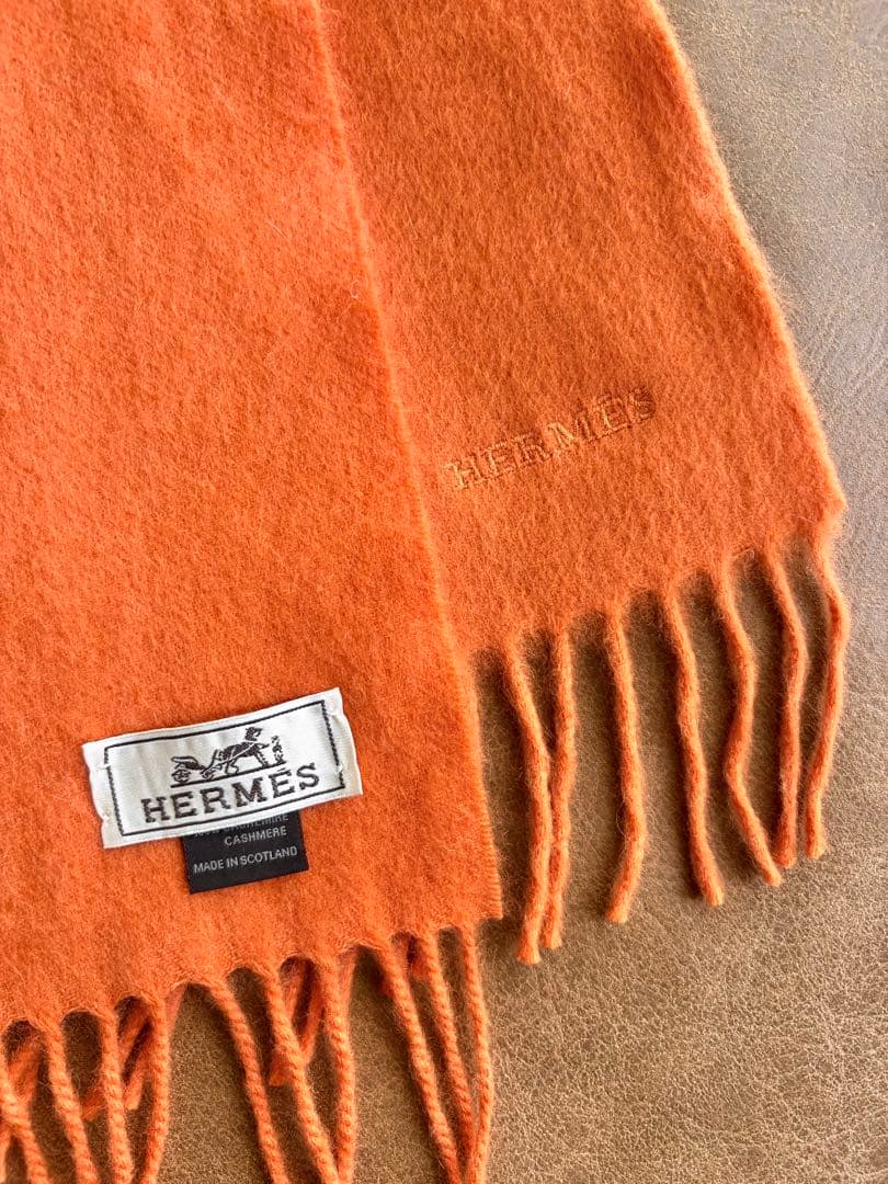 HERMES エルメス カシミヤ 100% マフラー