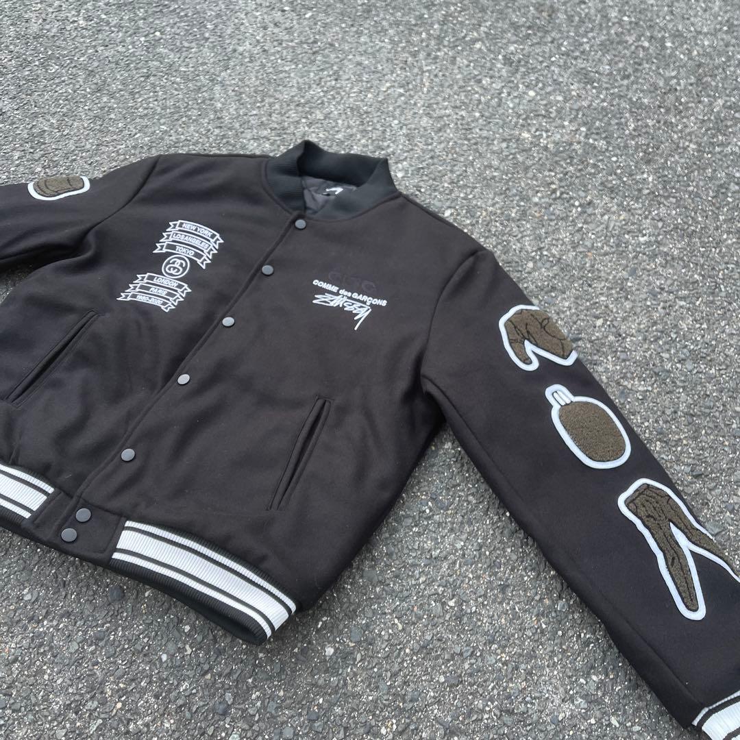 【希少】stussy スタジャン　ブラック　サーフ　ストリート