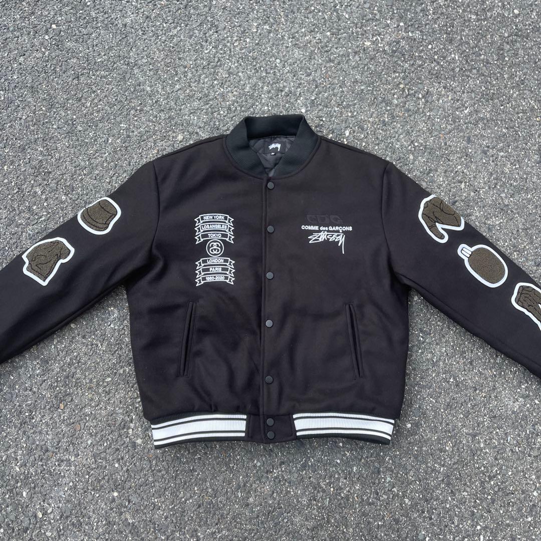 【希少】stussy スタジャン　ブラック　サーフ　ストリート