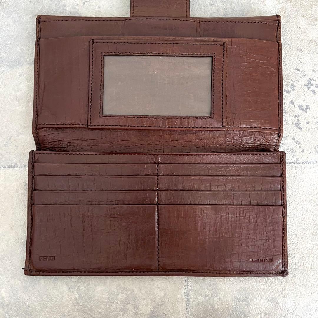 美品✨FENDI FF金具 マンマ ズッキーノ キャンバス レザー ブラウン