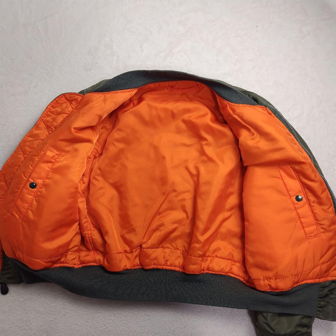 ✨激レア✨80s旧タグALPHA MA-1 ジップIDEL製　短丈　カーキ　M