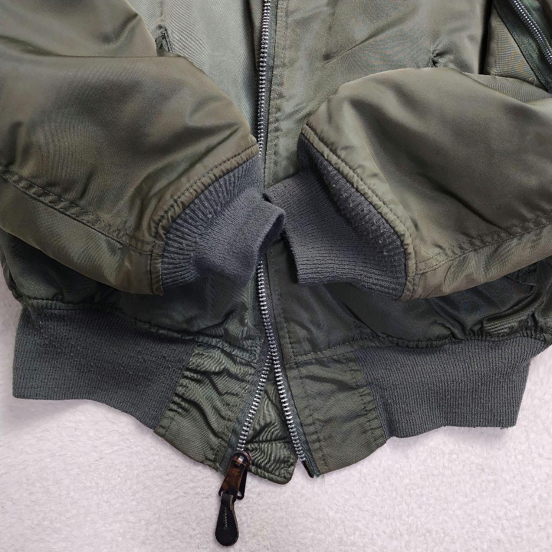 ✨激レア✨80s旧タグALPHA MA-1 ジップIDEL製　短丈　カーキ　M