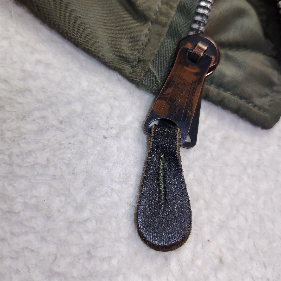 ✨激レア✨80s旧タグALPHA MA-1 ジップIDEL製　短丈　カーキ　M