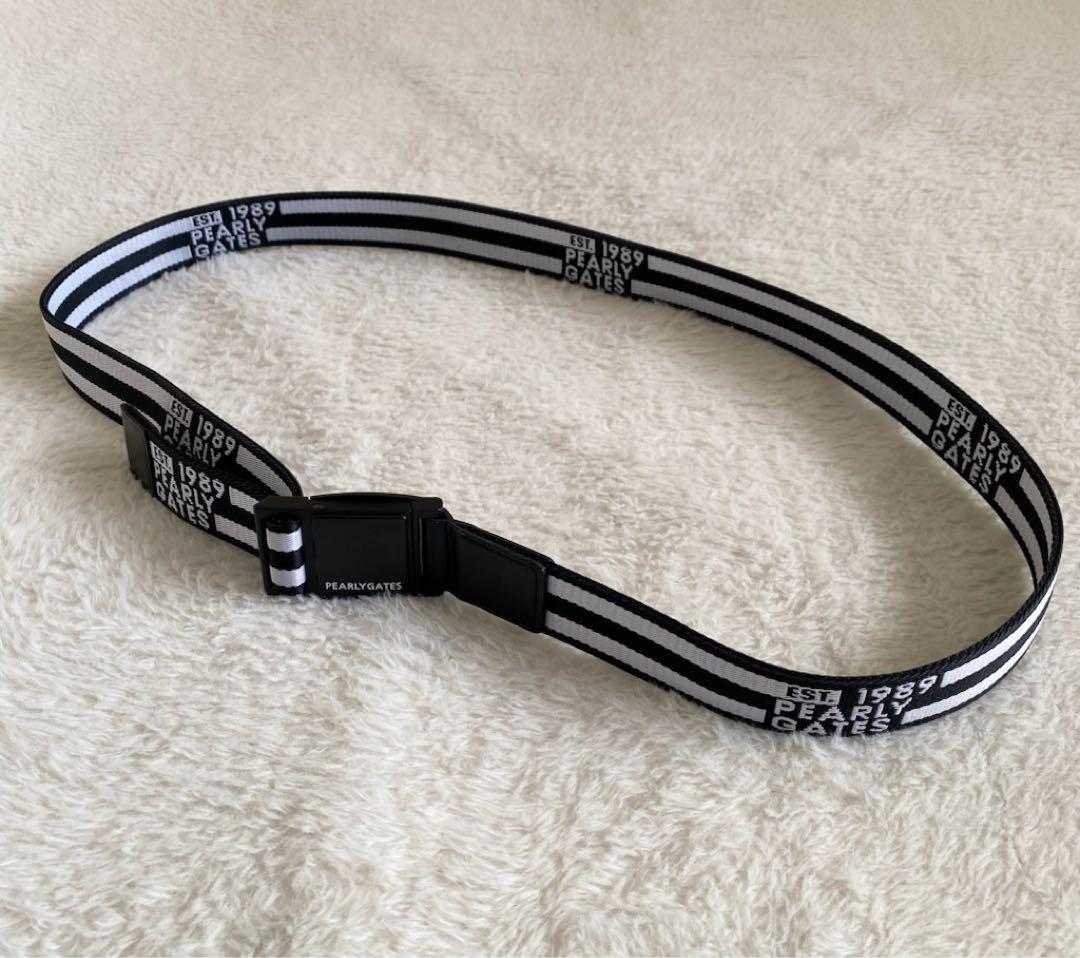 【美品】パーリーゲイツ　ゴルフ　ベルト　マグネットバックル　ロゴ　ライン