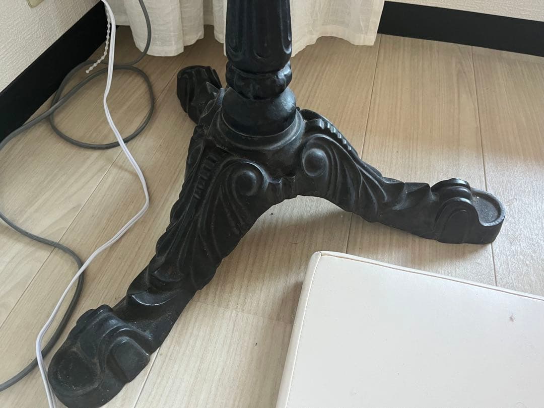 木製ラウンドテーブル アイアン脚 直径70cm アンティーク