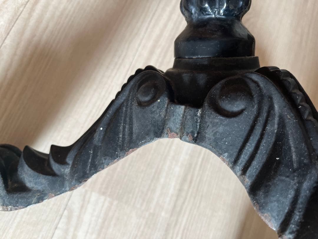 木製ラウンドテーブル アイアン脚 直径70cm アンティーク