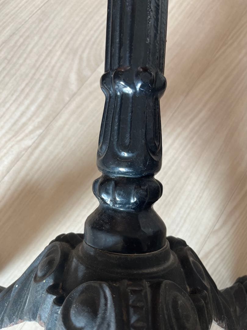 木製ラウンドテーブル アイアン脚 直径70cm アンティーク