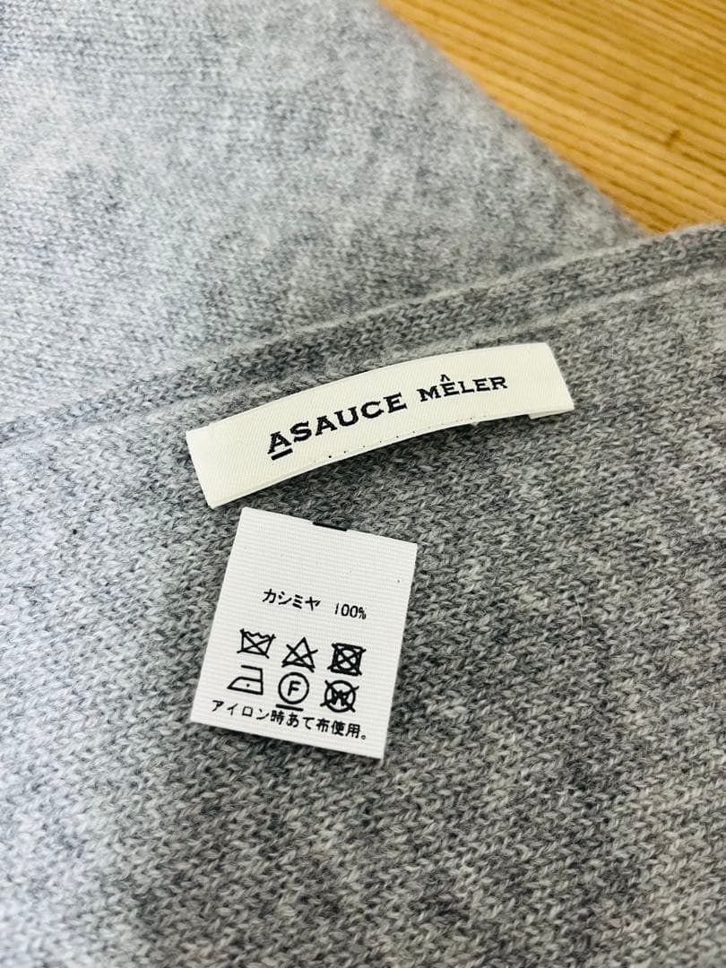 ASAUCE MELERシームレストライアングルニットスカーフグレー