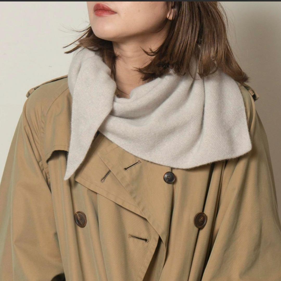 ASAUCE MELERシームレストライアングルニットスカーフグレー