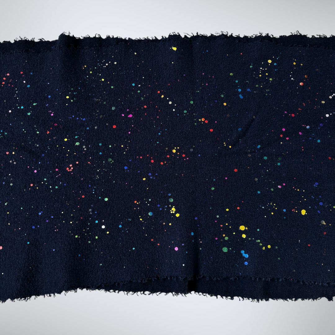 【最高峰カシミヤシルク】ファリエロサルティ 星屑箔プリント ストール ネイビー